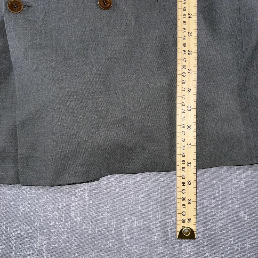 Ermenegildo Zegna Suit Jacket Mens 46 Gray Double Breasted Soft Made Switzerland